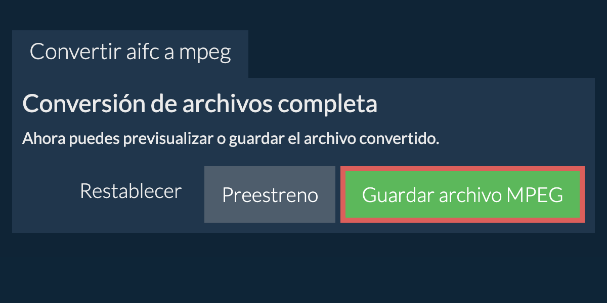 Convertir a MPEG