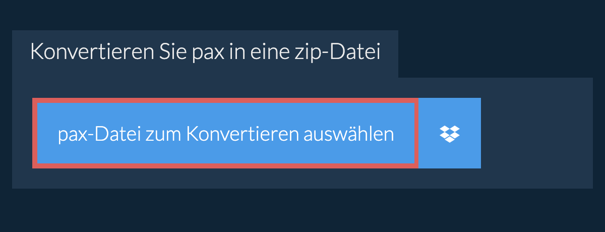 Konvertieren Sie pax in eine zip-Datei